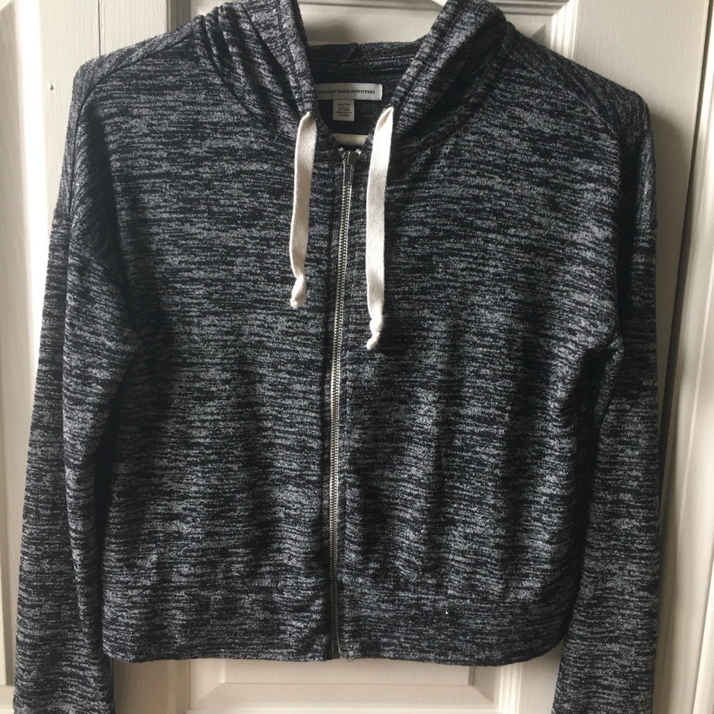 American Eagle Outfitters cropped zip up hoodie: